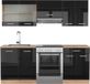 Vicco R-Line Unité de cuisine complète – 200 cm, chêne WB chêne noir/or brillant
