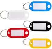 CM Kunststof Sleutelhangers/labels - Multi Kleur - 50 Stuks - 5 x 2 cm