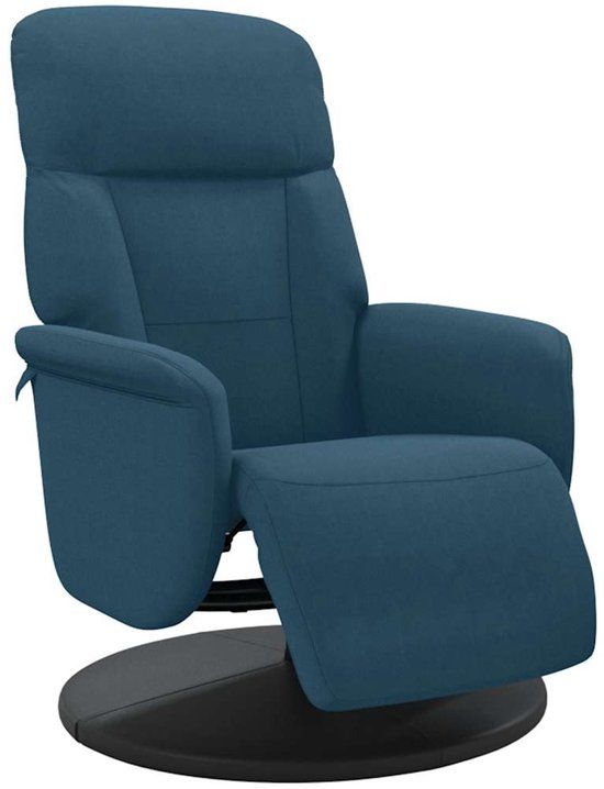 vidaXL Fauteuil met voetensteun verstelbaar fluweel blauw