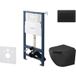 Kielle Genesis New - Set Bâti-support, Wc Oudee, Vortex Rimless+, Siège Softclose Et Bouton-poussoir Gemini New Iii, Noir Mat 30528ss93