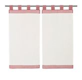 Linder Torchon 0230/6/90162/453 gordijn, geruit, rood, 2 stuks, 45X90