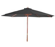 Mendler Zonnescherm Florida, tuinscherm, marktscherm, diameter 3,5 meter, polyester/hout, 7 kg, antracietkleurig
