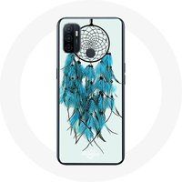 Maniacase Hoesje voor Oppo A53 Dream Catcher Blauw witte achtergrond
