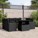 Maison Exclusive - Ensemble de meubles de jardin 7 pièces avec canapé et coussins, noir, en polyrotin