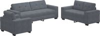 vidaXL Canapé 3 places Velours gris foncé