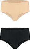 Bye Bra Onzichtbare Slip Slipje, Hoge Taille, Naadloze Bikini, Geen Stiksels, Geen Panty Lijn, Gladde Randen, 2 Kleurenpakket, Beige En Zwart, M