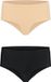 Bye Bra Onzichtbare Slip Slipje, Hoge Taille, Naadloze Bikini, Geen Stiksels, Geen Panty Lijn, Gladde Randen, 2 Kleurenpakket, Beige En Zwart, M