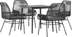 vidaXL 5-delige Tuinset met Kussens, Poly Rattan, Glas, Zwart