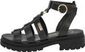Dresco Tobosued sandales plates en cuir noir taille 39