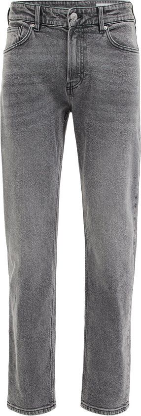WE Fashion Heren slim fit jeans - Grijs - Katoen - Maat: 36/34