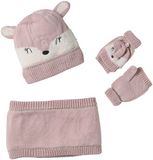 Vertbaudet Kerstcadeauset voor meisjes muts + snood + wanten/handschoenen bichette roze (poederkleur)