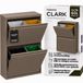 VEEHAUS Prullenbak Afvalscheiding 60 Liter (4x15L), 4 Vakken met Klep, Metaal, Keuken & Kantoor, Beige