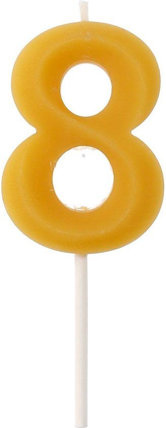 Folat Party Products Folat Kaars - Cijfer 8 - Bijenwas - 4,5 cm