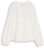 Tom Tailor Crinkle blouse met strikband Whisper White