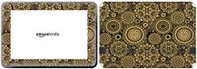 Get It Stick It skintabamafirehd89 4 mooie zwarte achtergrond met goudkleurige bloemendesign skin voor Amazon Kindle Fire HD 8,9 inch