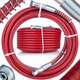 Rosfix Stalen Hogedrukslang - 30 m Rood, 228 bar - 1/4" Binnen-ø, Draaiende Aansluitingen