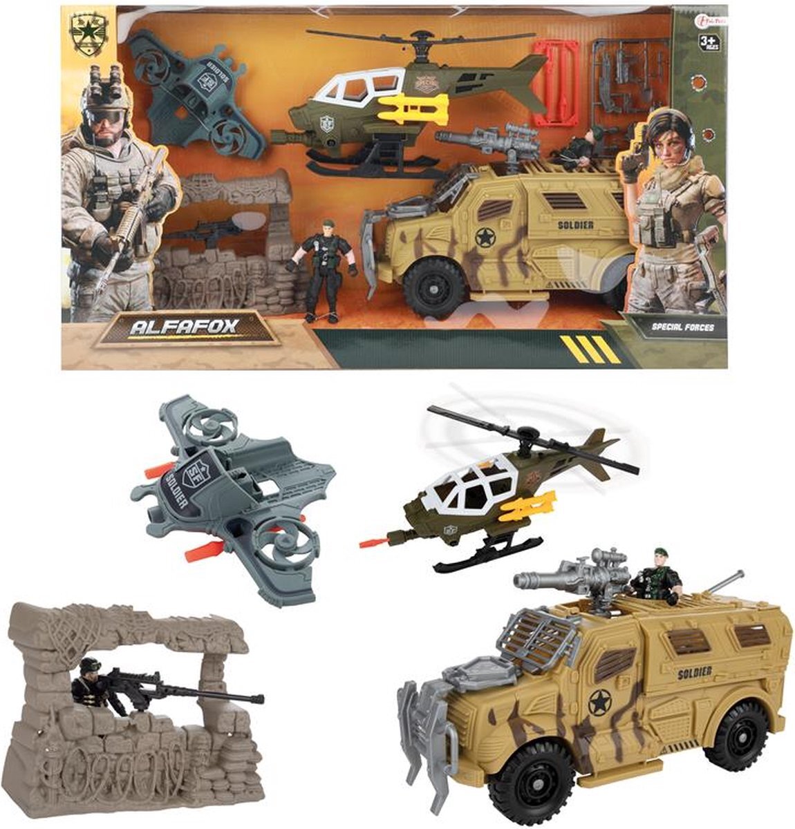 Toi Toys Toi Toys Alfafox Militair Speelset XXL met accessoires