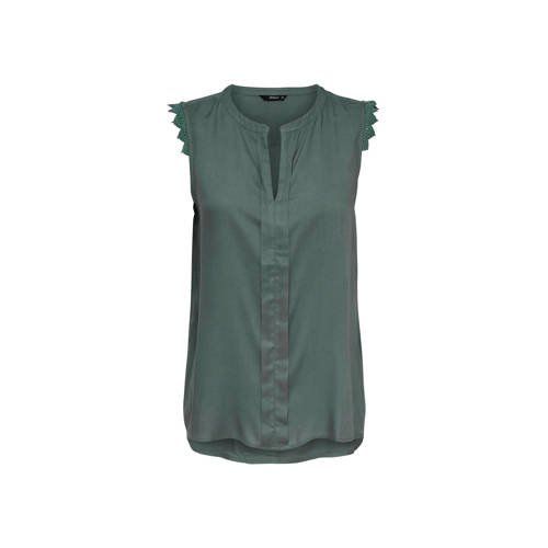 ONLY top met kantdetails - groen - 5713779222928