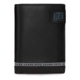 Pepe Jeans Joumma Bags Tape Verticale portemonnee met portemonnee, zwart, 8,5 x 11,5 x 1 cm, leer
