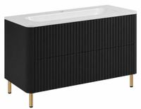 3E 3xE living.com 3xE living Badkamerkast 100, Zwart, met wastafel, poten goud, 100,7 x 44,4 x 64,9 cm