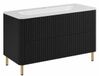 3E 3xE living.com 3xE living Badkamerkast 100, Zwart, met wastafel, poten goud, 100,7 x 44,4 x 64,9 cm