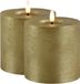 Countryfield Lyon LED kaarsen/stompkaarsen - 2x - goud - D10 x H10 cm - timer