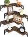 Azomor® Set de quatre étagères d'angle flottantes en bois, marron