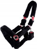 QHP Alaska Pony Hoofdstel Zwart met Rode Accenten