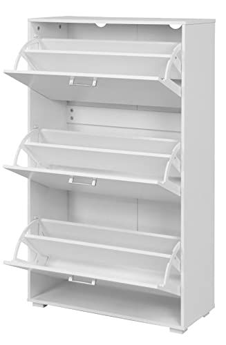 King Home Schoenenkast met drie vakken, wit