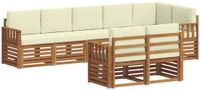 vidaXL - Bank loungeset - 8 zitplekken - Natuurlijk en crème - Polyester