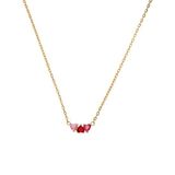 Lucardi Dames Stalen goldplated ketting met rood zirkonia hart
