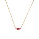 Lucardi Dames Stalen goldplated ketting met rood zirkonia hart