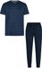 Phil & Co Essential Heren Pyjama Set Korte Mouw Blauw/Gestreept - Maat XL