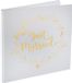 Santex gastenboek/receptieboek Just Married - goud/wit - Bruiloft - 24 x 24 cm