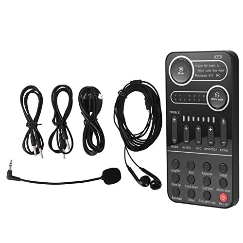 Tiger007 Mini Portable Voice Changer Multiple Audio Effect Live Sound Changing Card Device for PC Tablet