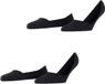 Esprit Cotton 2-Pack onzichtbaar effen katoen multipack footies dames zwart - maat 35-38