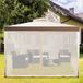 Pavillon – Chambre de jardin – Tente de fête – Pare-soleil – Tente d'extérieur – 3x3 mètres – Polyester hydrofuge avec moustiquaire – Cadre en acier inoxydable – Marron