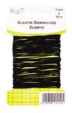 K3T Elastiek-elastiek rond 1 mm x 10 m, kleur zwart, art.nr. 81119- K3T