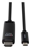 Lindy 43435 video kabel adapter 3 m USB Type-C HDMI Zwart