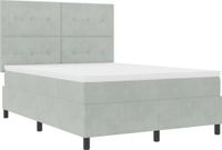 vidaXL Boxspringbed met LED Lichtgrijs 160 x 200 cm Fluweel