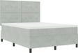 vidaXL Boxspringbed met LED Lichtgrijs 160 x 200 cm Fluweel