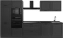 Vicco Complete keukeneenheid R-Line, Antraciet landelijk/Antraciet, 340 cm zonder werkblad
