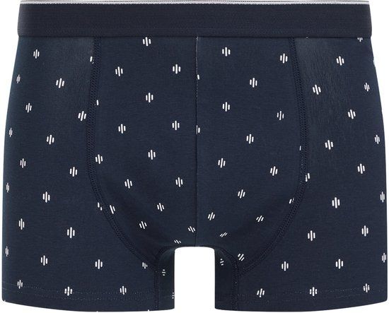 WE Fashion Heren boxershort met print - gestipt - Dark blue - L