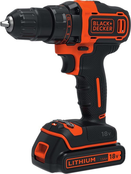 BLACK+DECKER BDCDD186K-QW Accuboormachine - 18V - 1,5Ah - Incl. Koffer