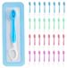 Brosses à dents jetables 5-en-1 - Kit de brosses à dents de voyage - Fil dentaire/Bâtonnets interdentaires/Gratte-langue - 32 pièces - Hygiénique - Compact, idéal pour les voyages - Brosse à dents de voyage