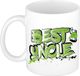 Bellatio Decorations Cadeau koffie/thee mok voor oom - groen - graffiti letters - de beste - 300 ml