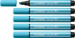 STABILO Pen 68 MAX – Premium Viltstift Met Dikke Beitelpunt - Azuurblauw - Doos 5 stuks