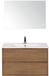 BES LED Porto Badmeubelset 90 cm - Honey - Keramische Wastafel Wit Slim met Spiegel