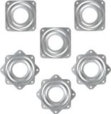 Merkloos Vierkant draaiplateau met 360° rotatie - 7,5 cm metaal, 6 stuks voor meubels en displayrek