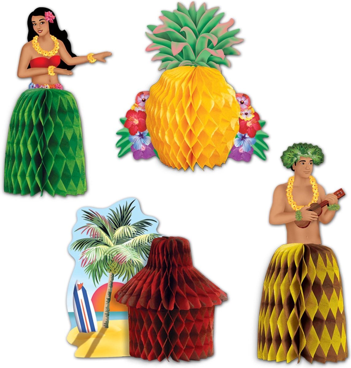 360° degrees Luau Mini Centrepieces